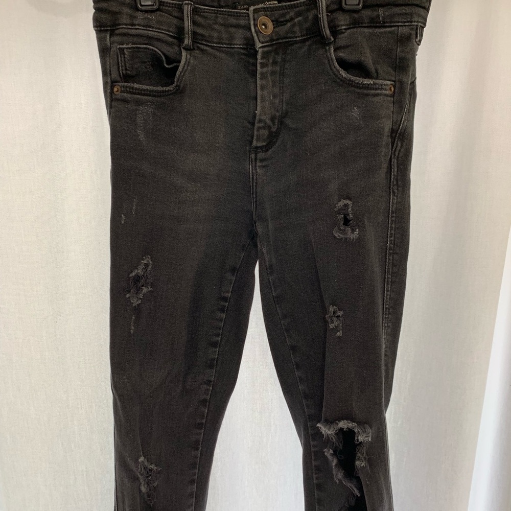 Zara Trafaluc Denimwear Dark Grey Ripped Skinny